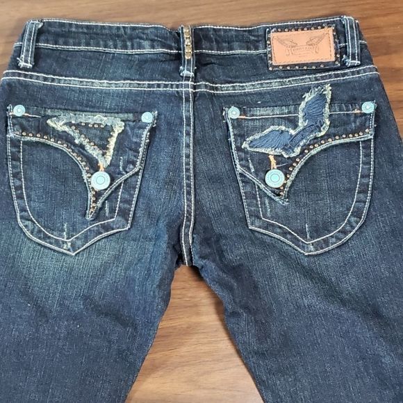 Robin's Jean SB8369 Studded Straight Leg Stitches - Picture 1 of 13
